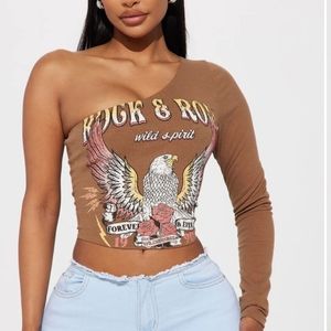 One shoulder stretchy top NWT